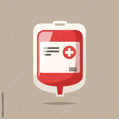 Blood bag vector isolated illustration