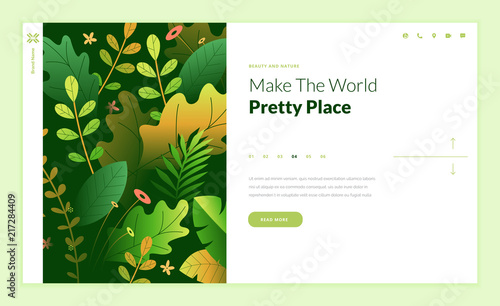 Web page design template for beauty, spa, wellness, natural products, cosmetics, body care, healthy life. Modern flat design vector illustration concept for website and mobile website development. 