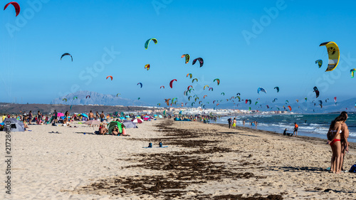 Kitesurfers in Tarifa.