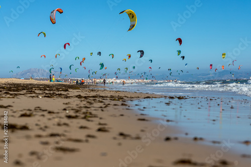 Kitesurfers in Tarifa.