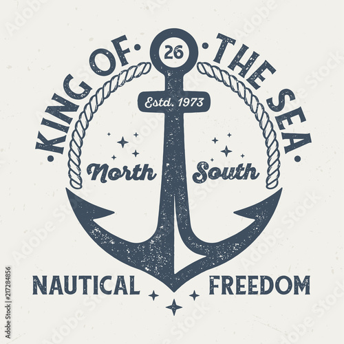 King Of The Sea - Vintage Tee Design For Printing