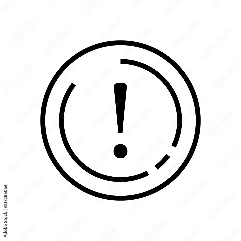 Line Art, Exclamation symbol in circle vector Line Art, Exclamation symbol in circle vector