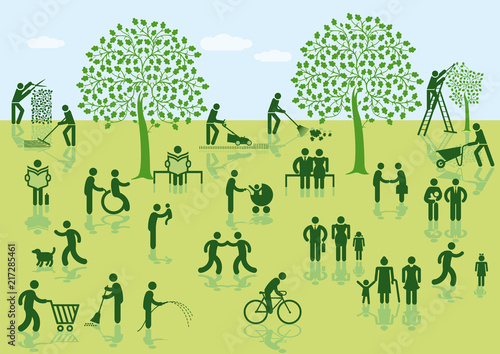 City park. Vector illustration.