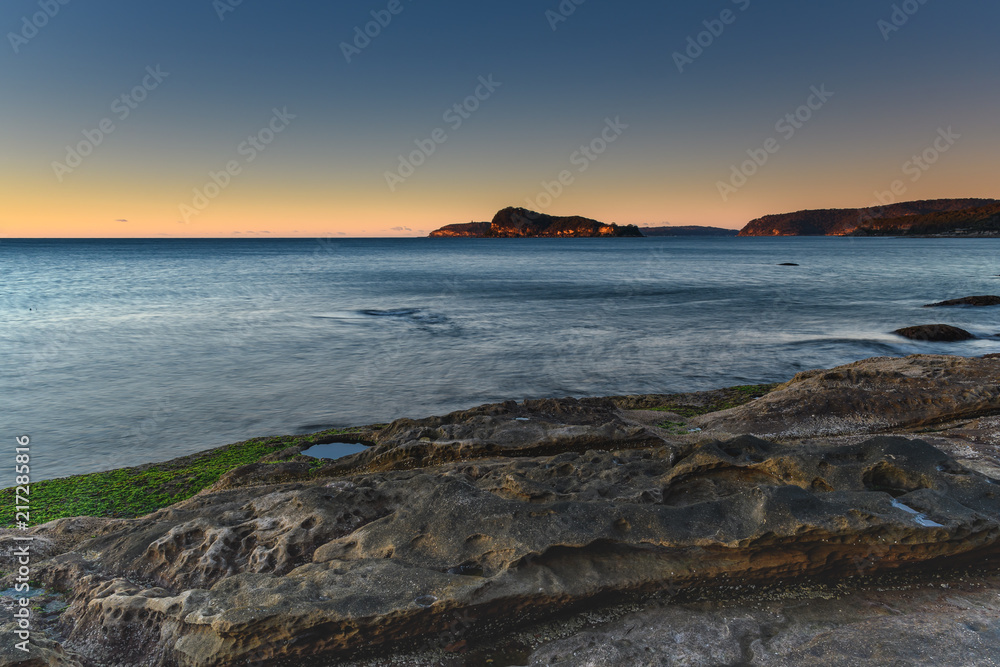 Clear Skies Seascape and Rock Ledge Clear Skies Seascape and Rock Ledge