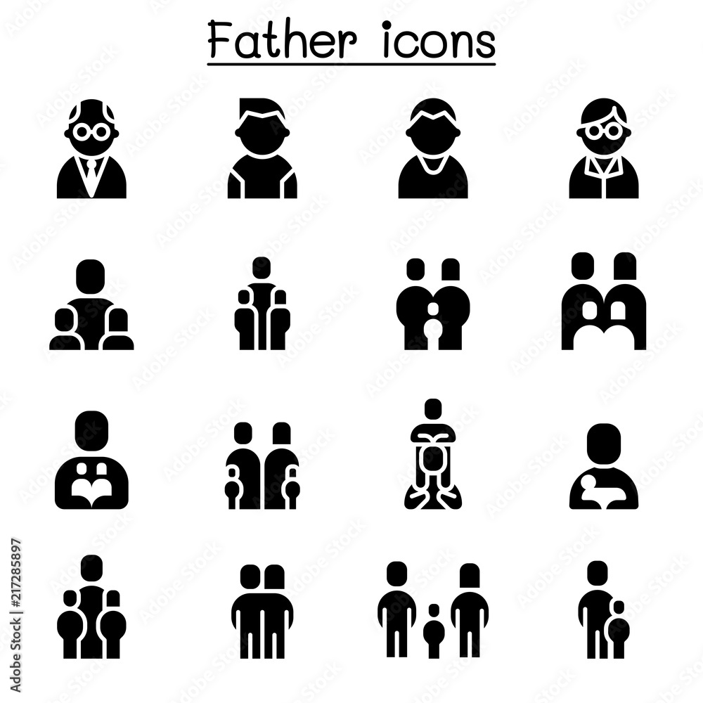 Father icon set Father icon set