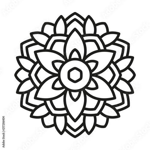 Simple Mandala Shape for Coloring. Vector Mandala. Floral. Flower. Oriental. Book Page. Outline.