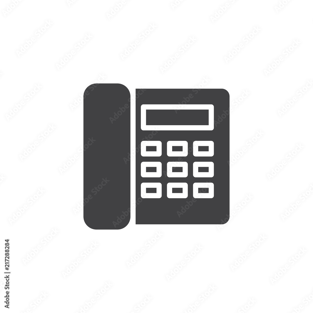 Office phone vector icon. filled flat sign for mobile concept and web design. Office desk telephone simple solid icon. Symbol, logo illustration. Pixel perfect vector graphics Office phone vector icon. filled flat sign for mobile concept and web design. Office desk telephone simple solid icon. Symbol, logo illustration. Pixel perfect vector graphics