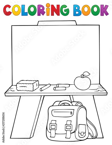 Coloring book schoolboard topic 1