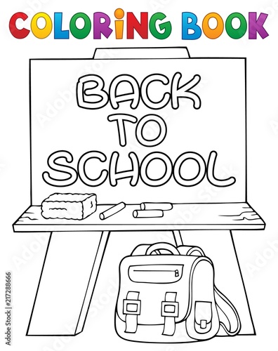 Coloring book schoolboard topic 2