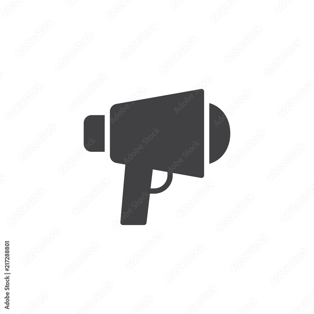 Bullhorn advertising vector icon. filled flat sign for mobile concept and web design. Megaphone simple solid icon. Symbol, logo illustration. Pixel perfect vector graphics
