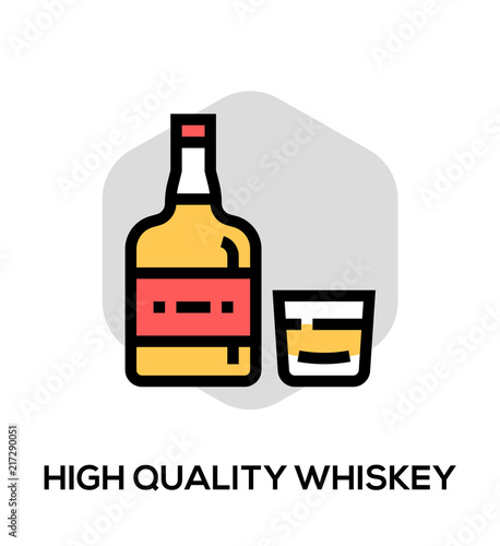 High Quality Whiskey Vector Flat Line Icon. Vector Concept For Web Graphics.