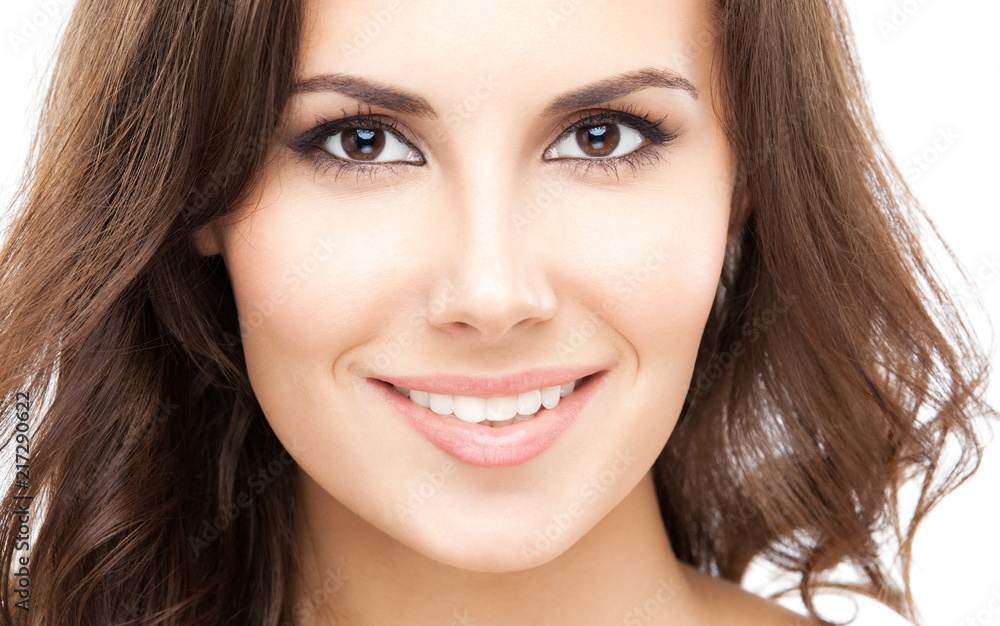Portrait of beautiful woman, on white Portrait of beautiful woman, on white