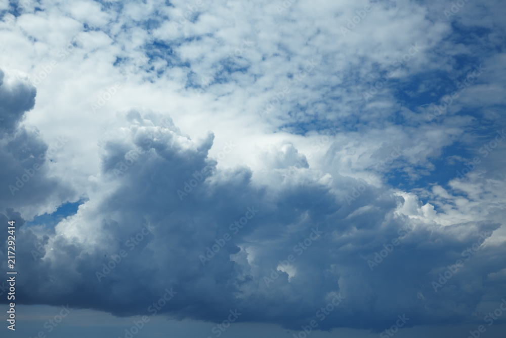 Blue sky with clouds and sun Blue sky with clouds and sun