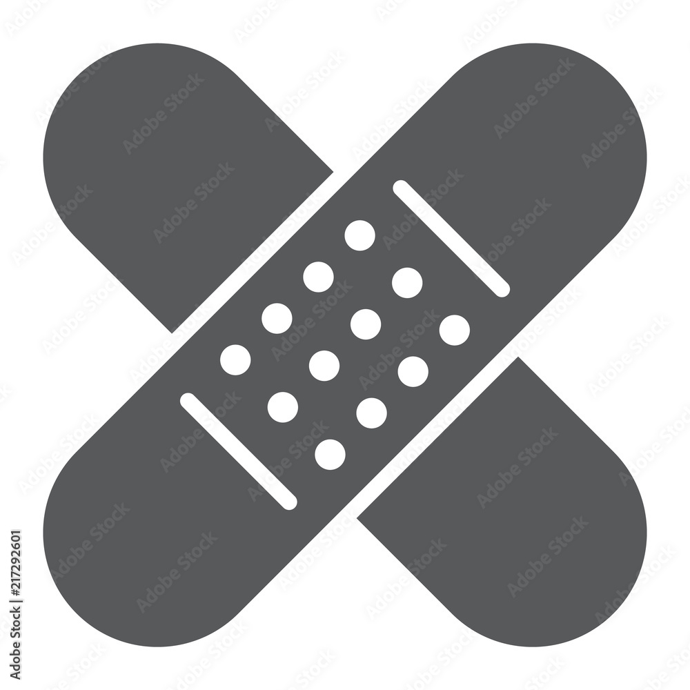 Adhesive plaster glyph icon, emergency and medicine, patch sign, vector graphics, a solid pattern on a white background, eps 10.