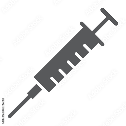 Syringe injection glyph icon, medical and hospital, needle sign, vector graphics, a solid pattern on a white background, eps 10.