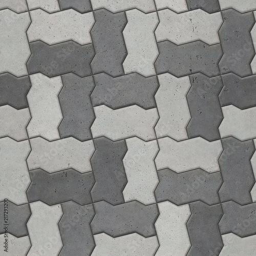 Canvas-taulu Dichromatic interlocking blocks paving, seamless texture.