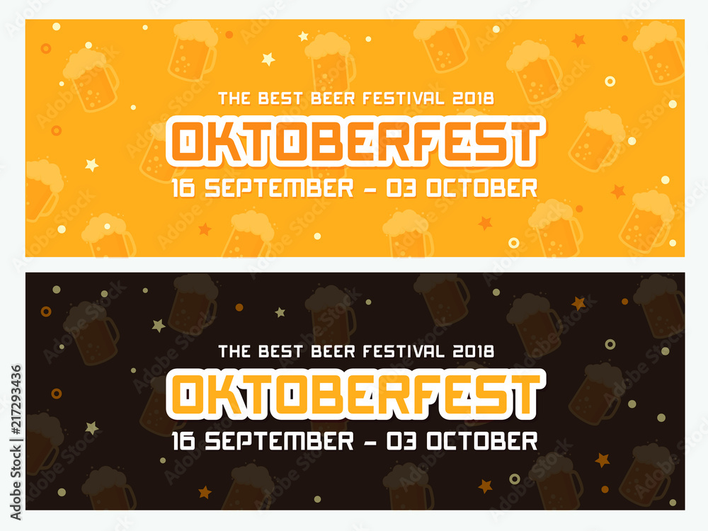 Naklejka premium Oktoberfest banner vector illustration