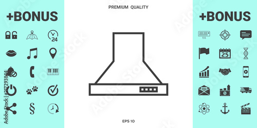 Kitchen hood linear icon