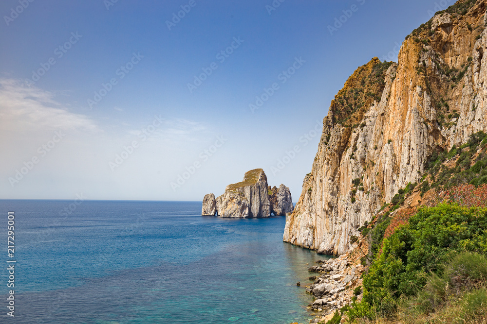 The rock formation off the Sardinian coast, called 