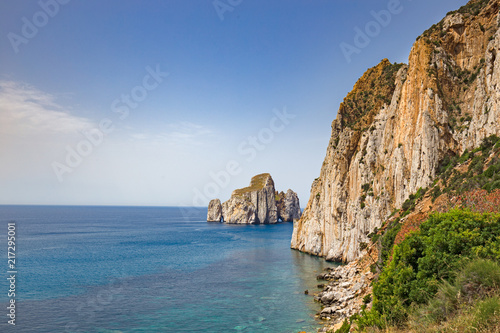 The rock formation off the Sardinian coast, called "Pan di Zucchero"
