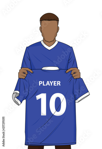New Transfer football player blue shirt