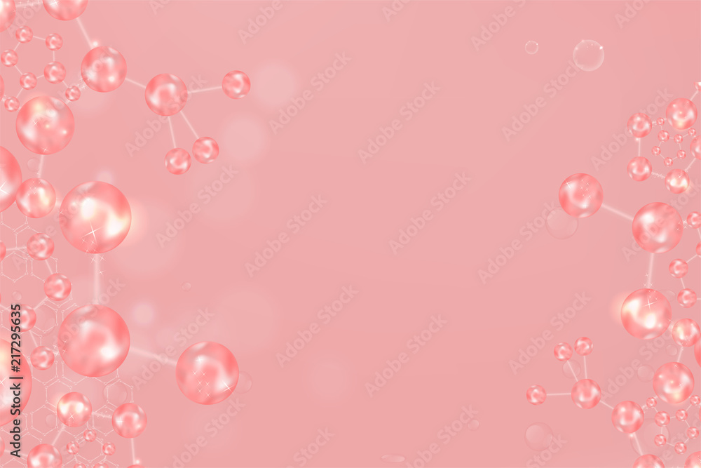 Pink genetic concept background with space for text for cosmetic or healthcare, vector illustration. Pink genetic concept background with space for text for cosmetic or healthcare, vector illustration.