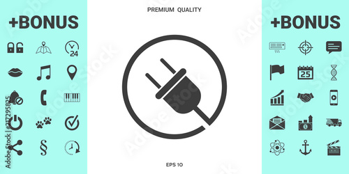Plug in round icon