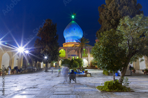 Ali ibn Hamzeh Shrine in Iran at night  photo