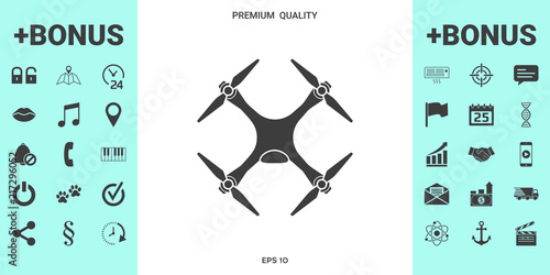 Quadcopter, drone icon