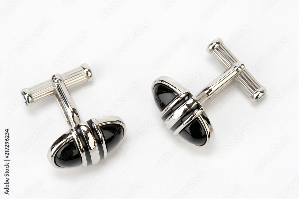 Men cufflinks isolated on white background Men cufflinks isolated on white background