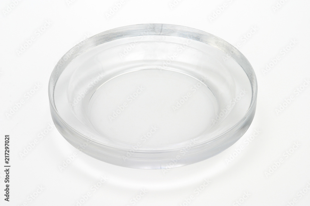 Glass empty ashtray isolated on white background Glass empty ashtray isolated on white background