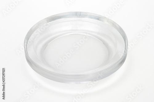 Glass empty ashtray isolated on white background