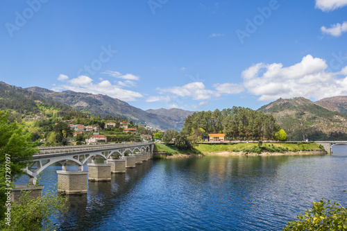 Bridge over a lake in Peneda Geres, Portugal photo