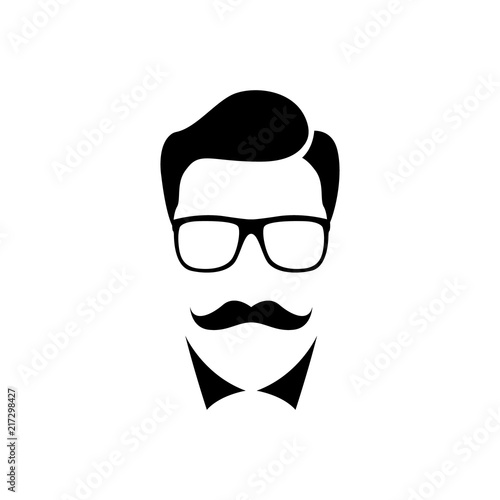 Scientist man simple icon isolated on white background. Man in glasses. Vector illustration.