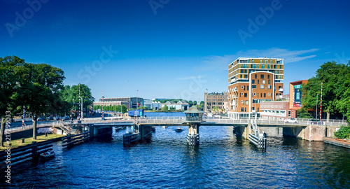 Netherlands, South Holland, a bridge over a body of water