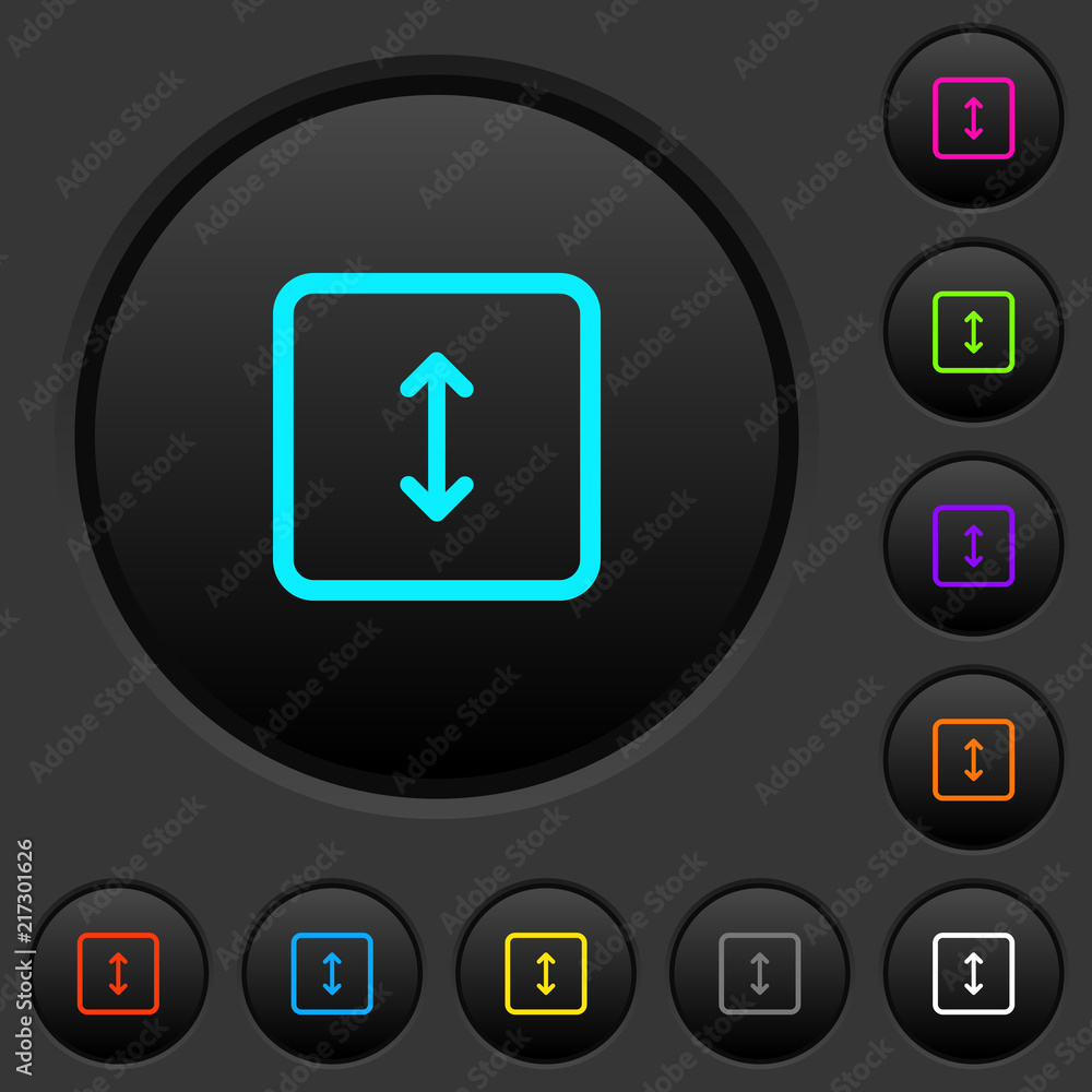 Adjust object height dark push buttons with color icons Adjust object height dark push buttons with color icons