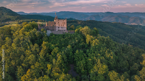 Geroltsecker castle in Germany in a bird's eye view