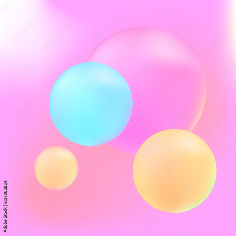 Pastel 3d spheres