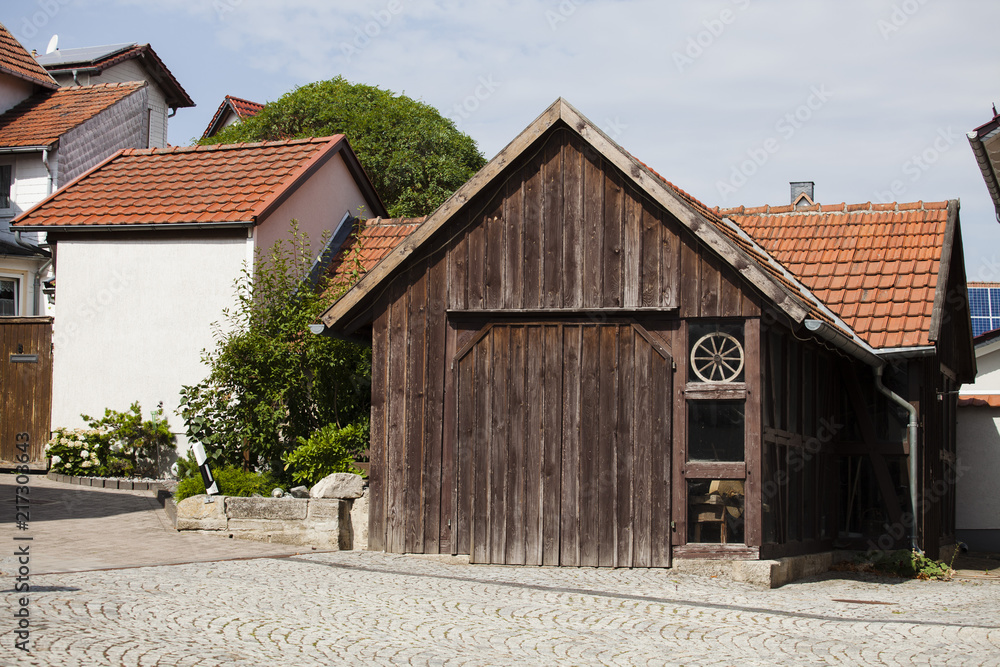 Old barn in the Kullstedt village in Germany