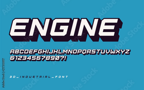 Styled sans serif industrial display font, typeface, uppercase l