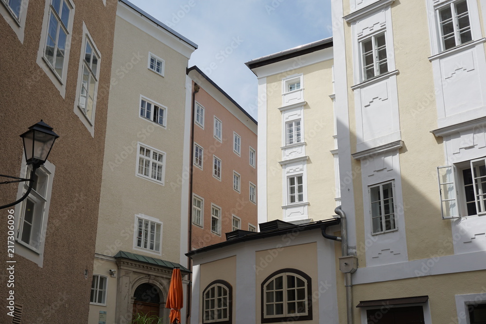 Historical buildings in the city centre of Salzburg, Austria