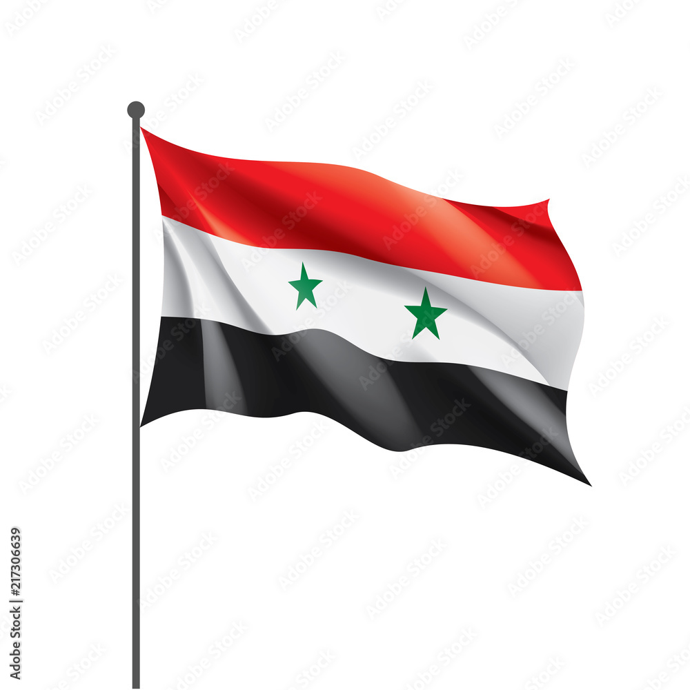 Naklejka premium Syria flag, vector illustration on a white background