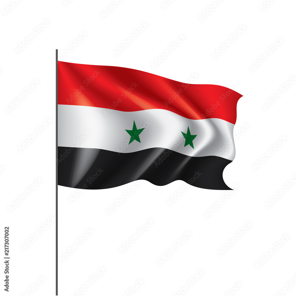 Syria flag, vector illustration on a white background Syria flag, vector illustration on a white background