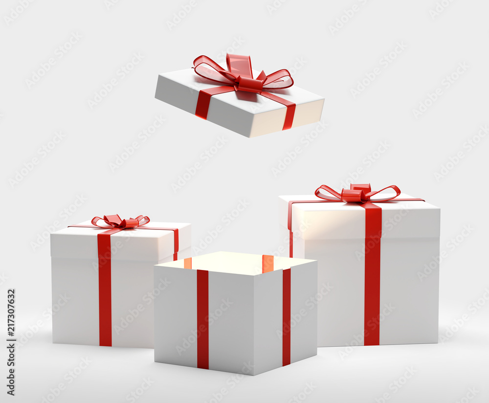 Obraz premium gift boxes with ribbon 3d-illustration