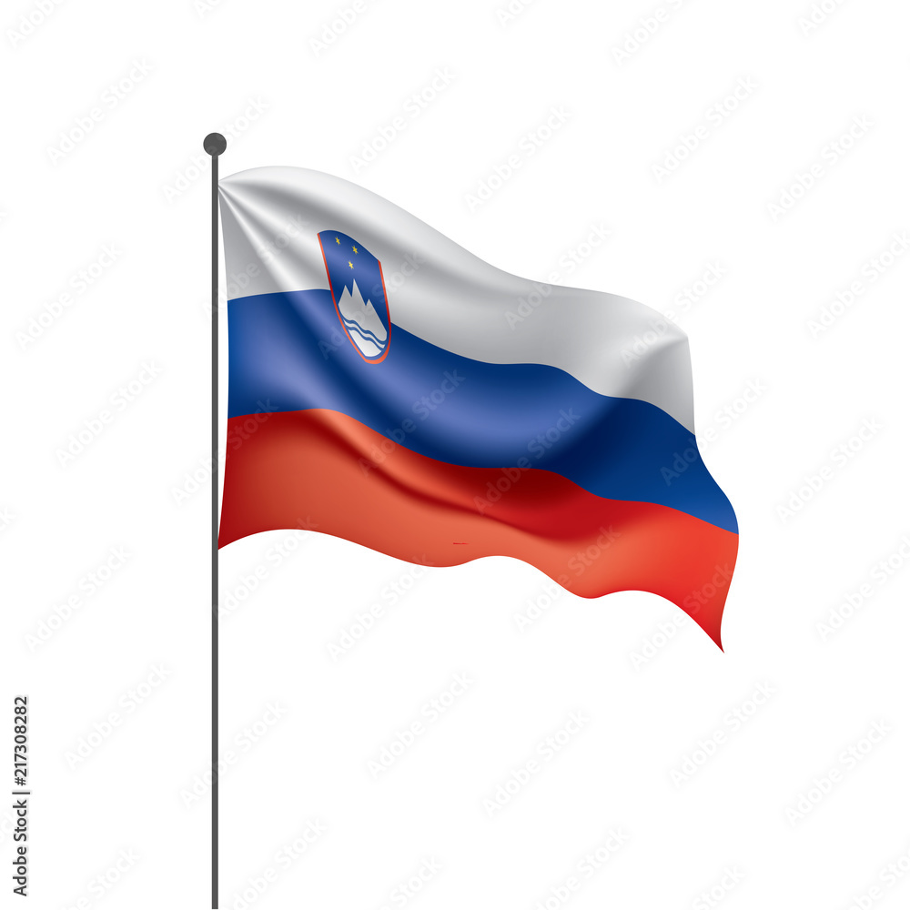 Slovenia flag, vector illustration on a white background Slovenia flag, vector illustration on a white background