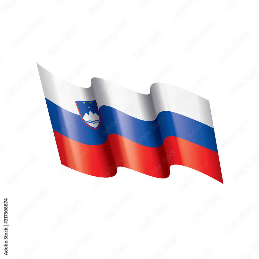 Fototapeta premium Slovenia flag, vector illustration on a white background