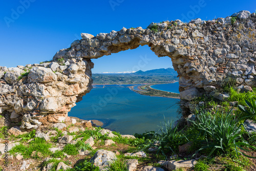 Old Navarino Castle looking over the Pylos bay in Gialova, Peloponnese, Greece. photo