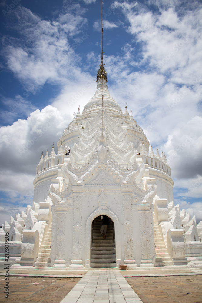 White pagoda in Mandalay, Myanmar