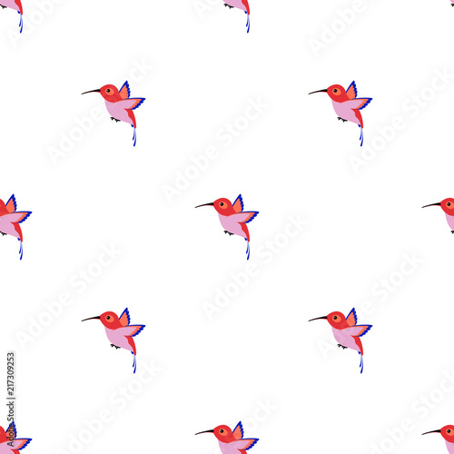 pattern with hummingbird