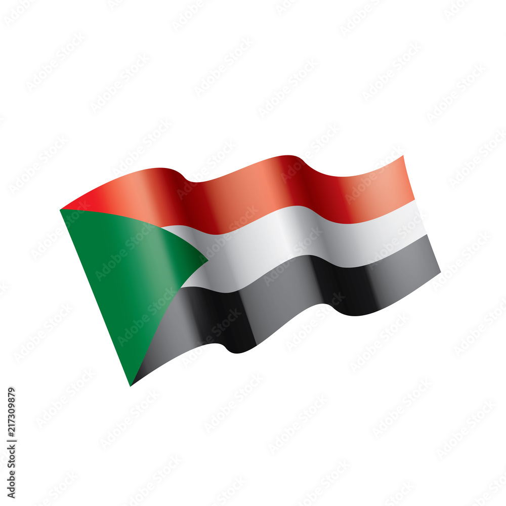 Sudan flag, vector illustration on a white background Sudan flag, vector illustration on a white background